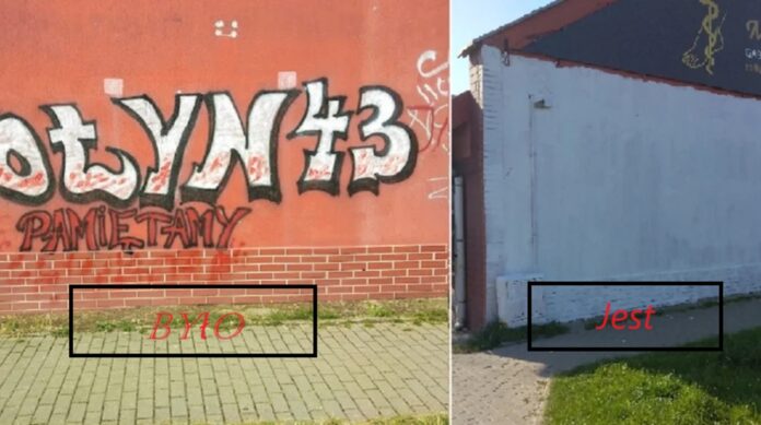 w-elblagu-zamalowano-mural-z-napisem-„wolyn-43”,-jaki-upamietnial-ofiary-ludobojstwa-ukrainskiego