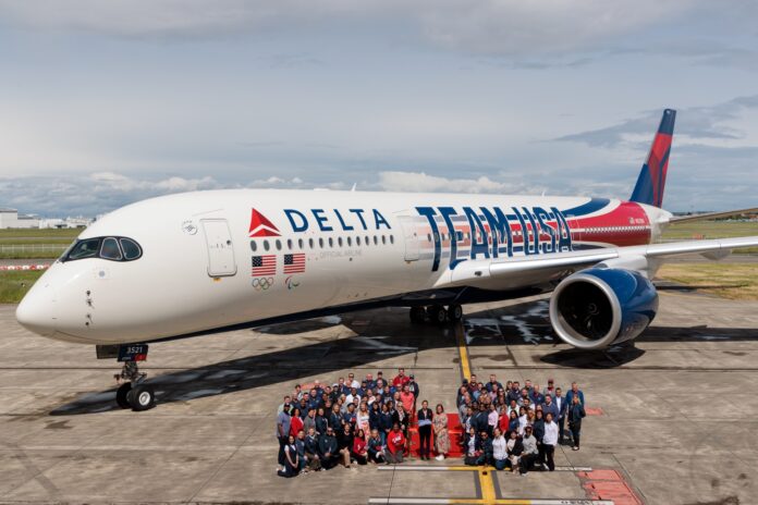 delta-unveils-new-team-usa-inspired-a350 livery-in-france