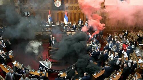 smoke-bombs,-or-just-a-tuesday-in-a-balkan-parliament smoke-bombs,-or-just-a-tuesday-in-a-balkan-parliament