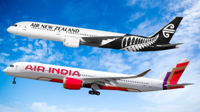 air-india-and-air-new-zealand-signs-codeshare,-direct-flights-by-2028